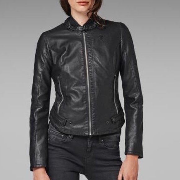 g star raw leather jacket womens